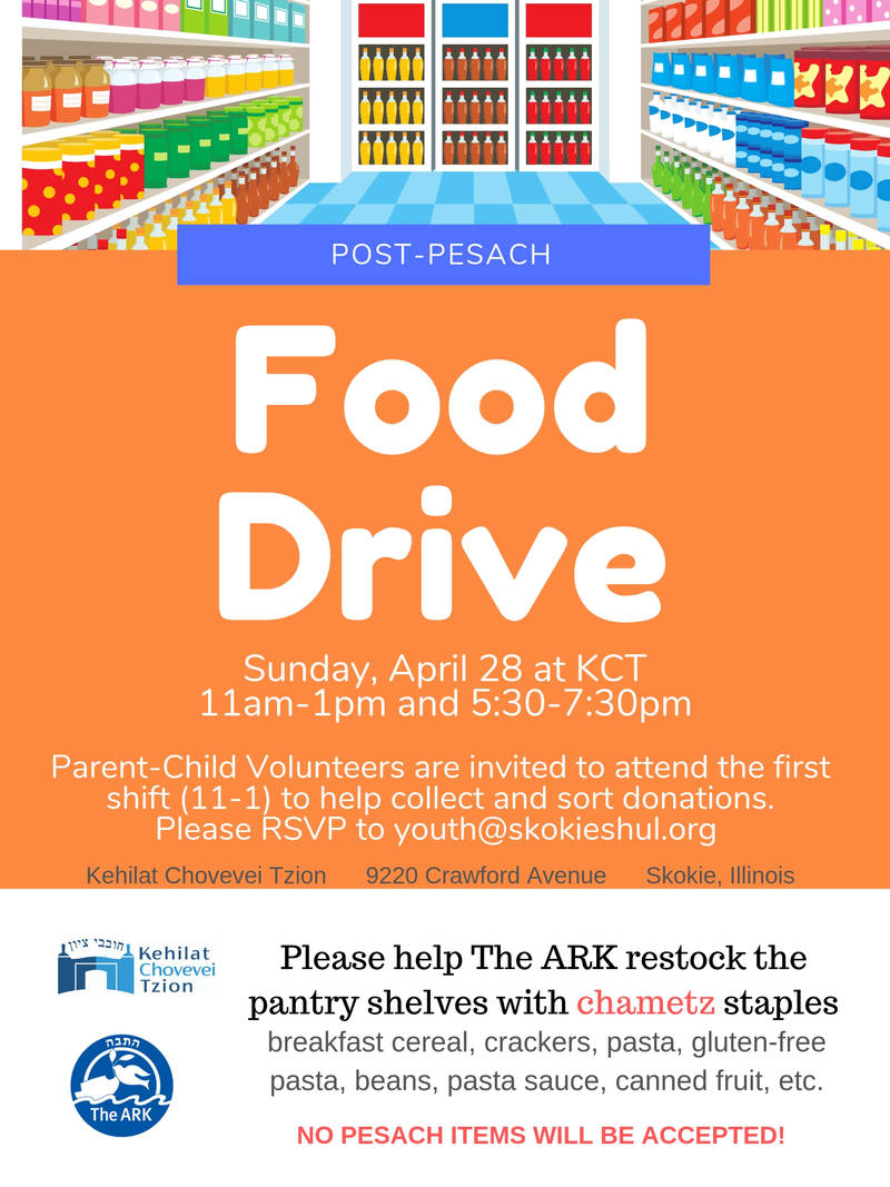 Banner Image for Post-Pesach Food Drive for the ARK
