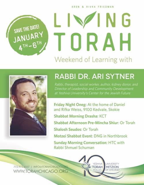 Banner Image for Living Torah Weekend of Learning with Rabbi Dr. Ari Sytner